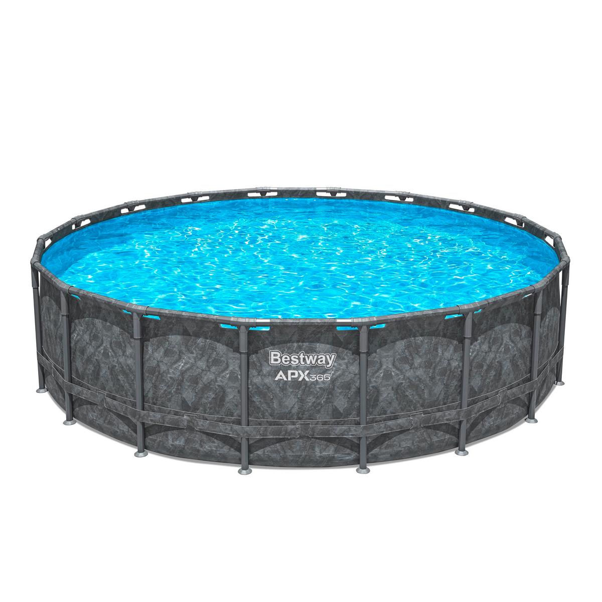 Pool Leonie - Blau/Dunkelgrau, KONVENTIONELL, Kunststoff/Metall (549/132cm) - Bestway