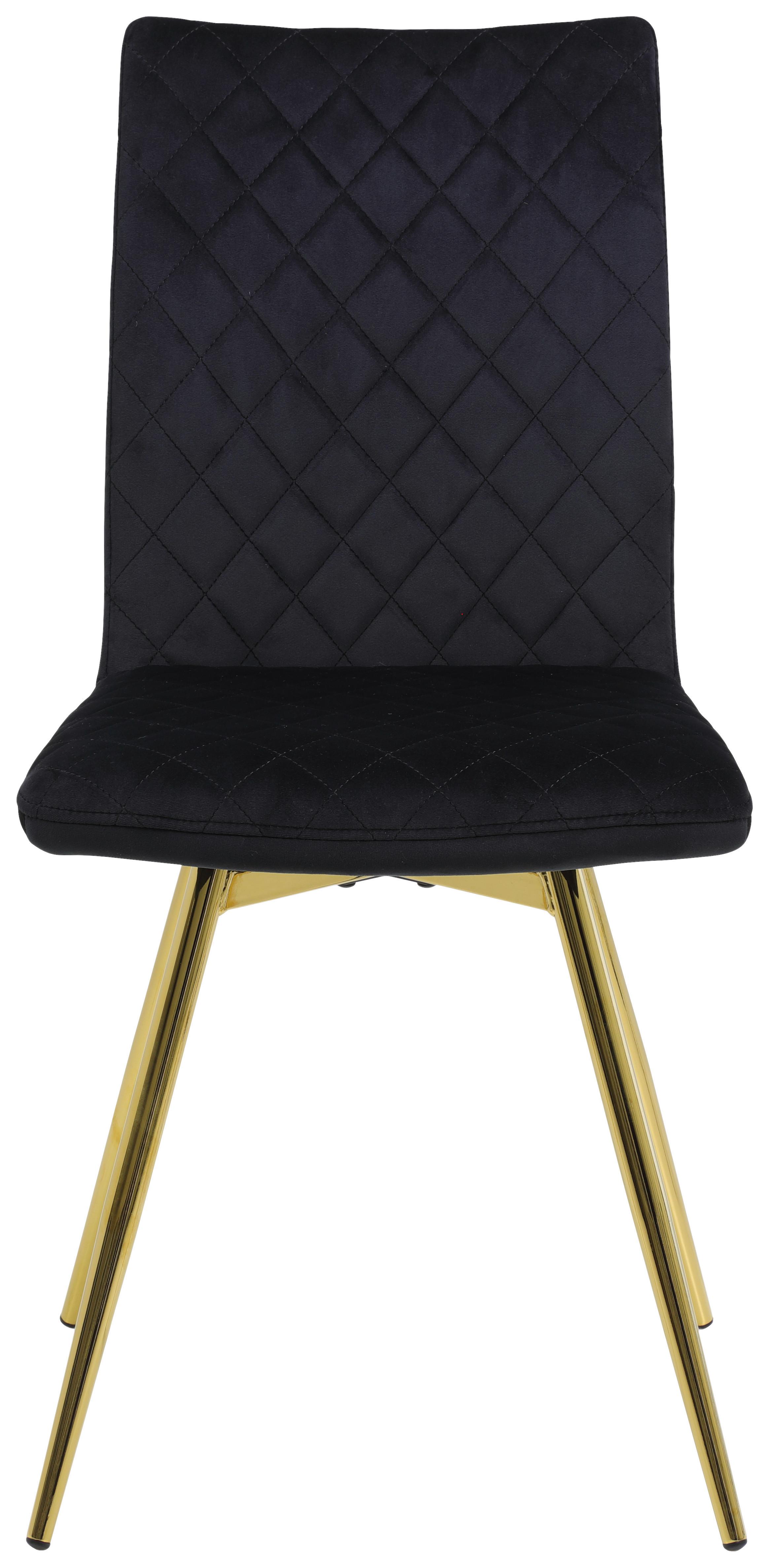 Židle Selena S - černá/barvy zlata, Konvenční, kov/textil (45/90/57cm) - Mömax