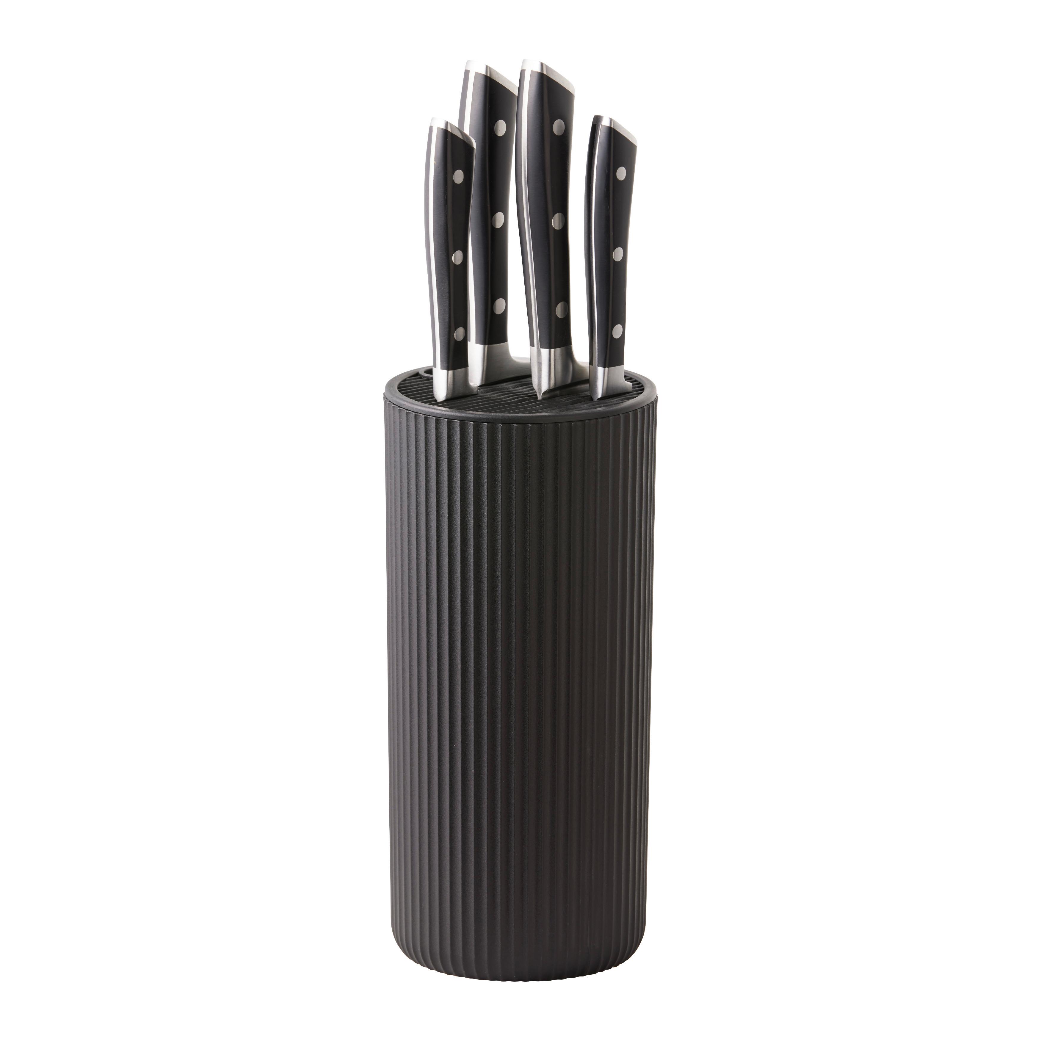 Blok na nože BETTY - černá, Moderní, plast (11/23,9cm) - Mömax