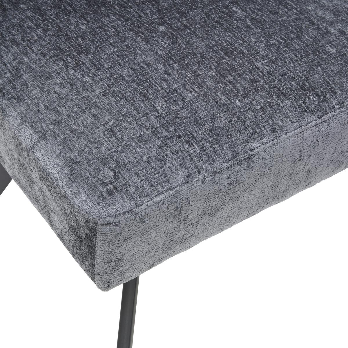 Eckbank  YURi Grau, Schenkel: 176x214 cm - Schwarz/Grau, LIFESTYLE, Textil/Metall (176-214/68/88cm) - Livetastic