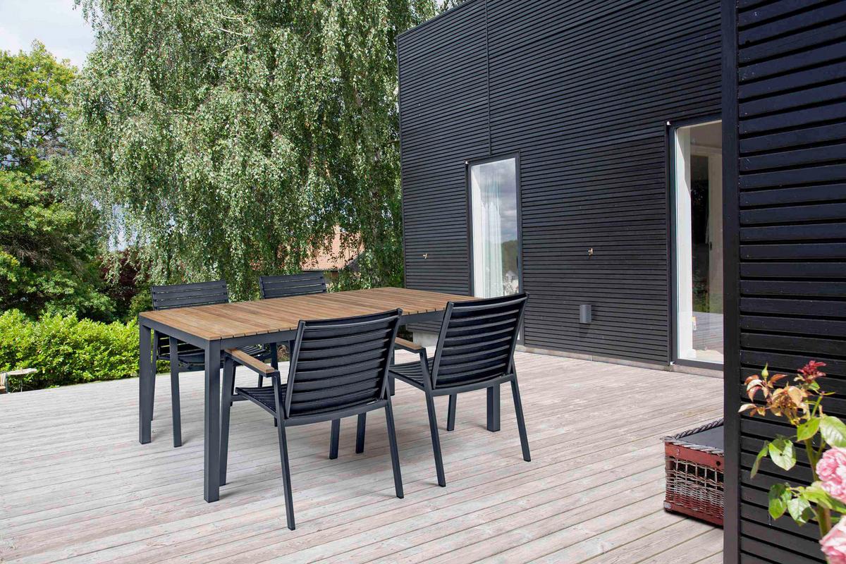 Gartensessel stapelbar Mood Extreme Kunststoff - Anthrazit/Schwarz, KONVENTIONELL, Holz/Kunststoff (56,5/84/62cm) - Gardenson