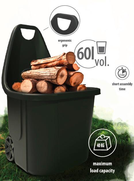 Gartenkarre Allzweck-Trolley - Schwarz, MODERN, Kunststoff (50/60/87cm) - Homezone