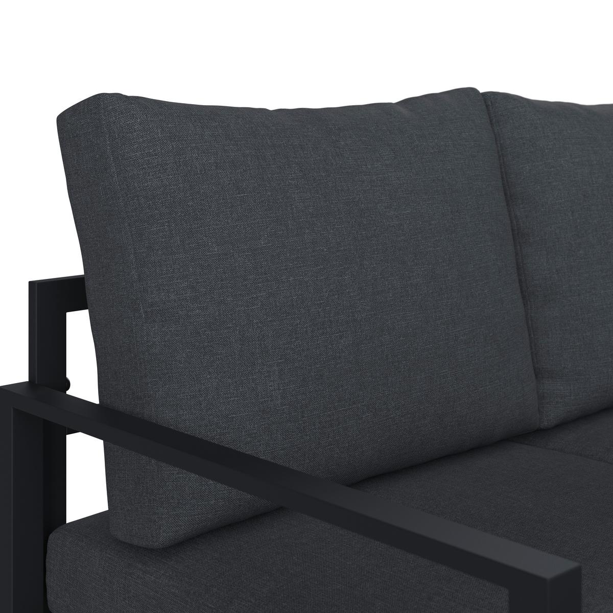 Loungegarnitur 4-tlg Bologna Metall/textil/glas Mit Kissen - Anthrazit/Grau, MODERN, Glas/Textil - Beldano