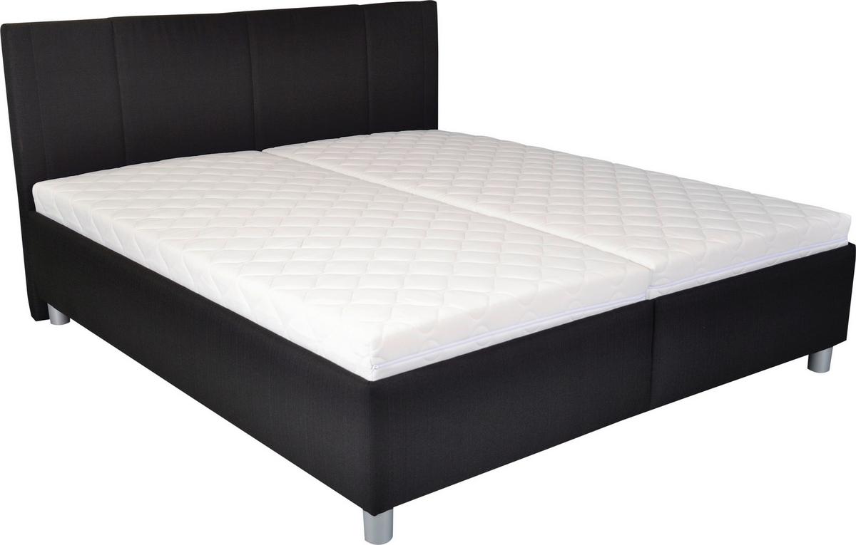 ČALOUNĚNÁ POSTEL NOTTE - černá/barvy stříbra, Moderní, textil/plast (213/188/106cm)