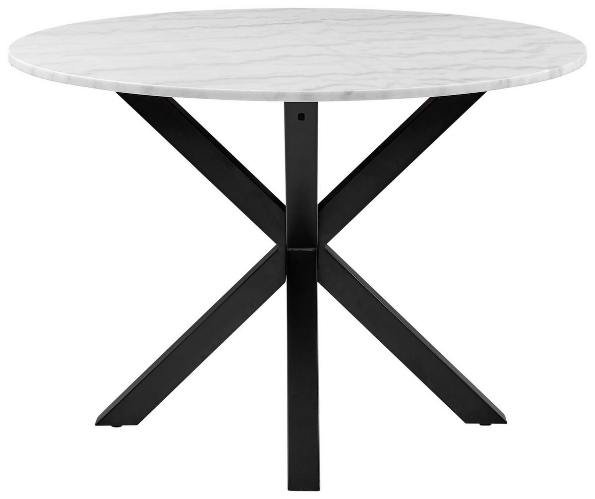 Jedálenský stôl HEAVEN 110 cm - čierna/biela, Konventionell, kov/kameň (110/76cm) - MID.YOU