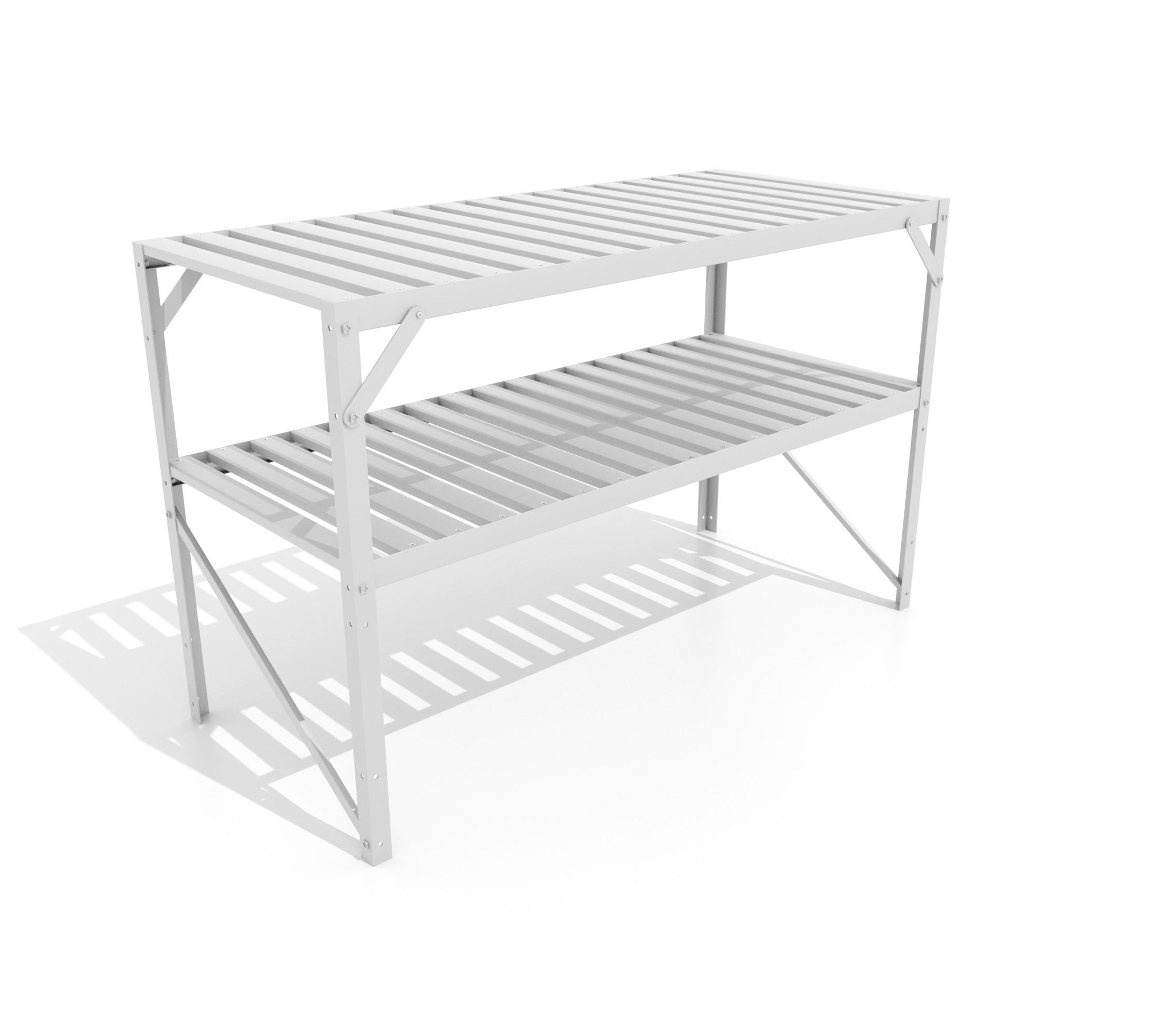 GEWÄCHSHAUSTISCH 260125 - Alufarben, Basics, Metall (121/76/54cm)