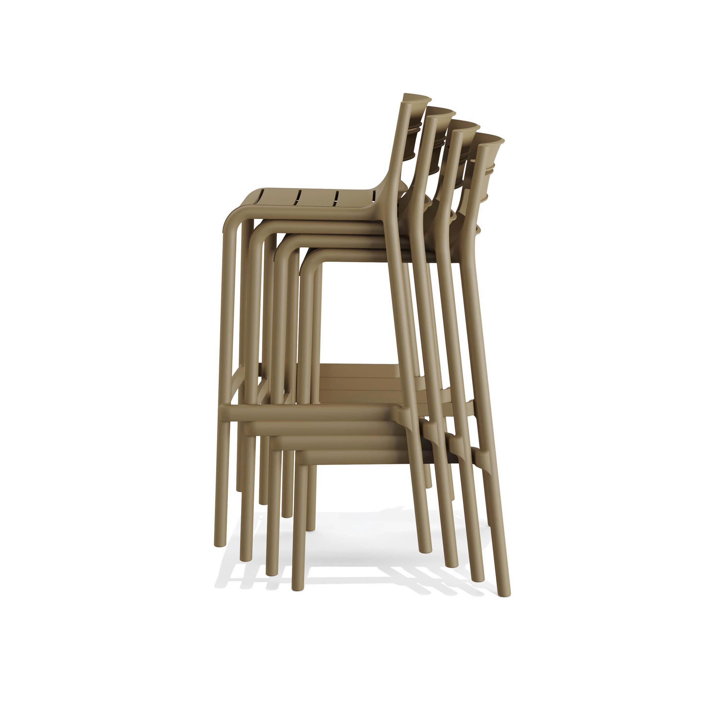 Gartenstuhl-set 4x Calor – Barstuhl Sand