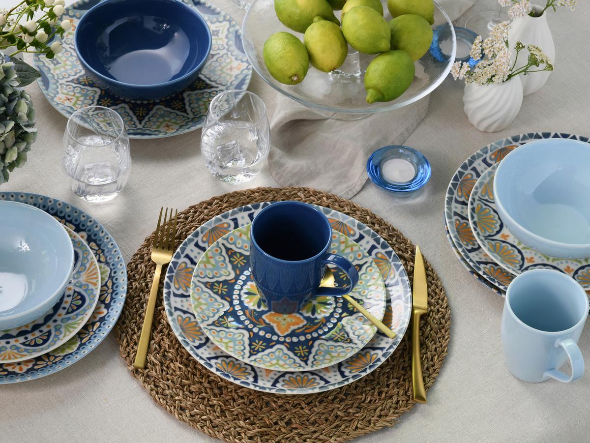 Kombiservice Steinzeug Patio bunt, 16 -Teilig. - Multicolor, Basics, Keramik - Creatable