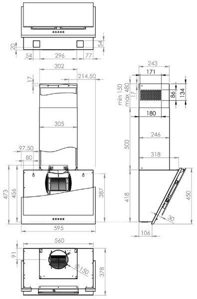 Digestoř Gorenje WHI6SYB - černá, Basics (59,5/45/38cm) - Gorenje