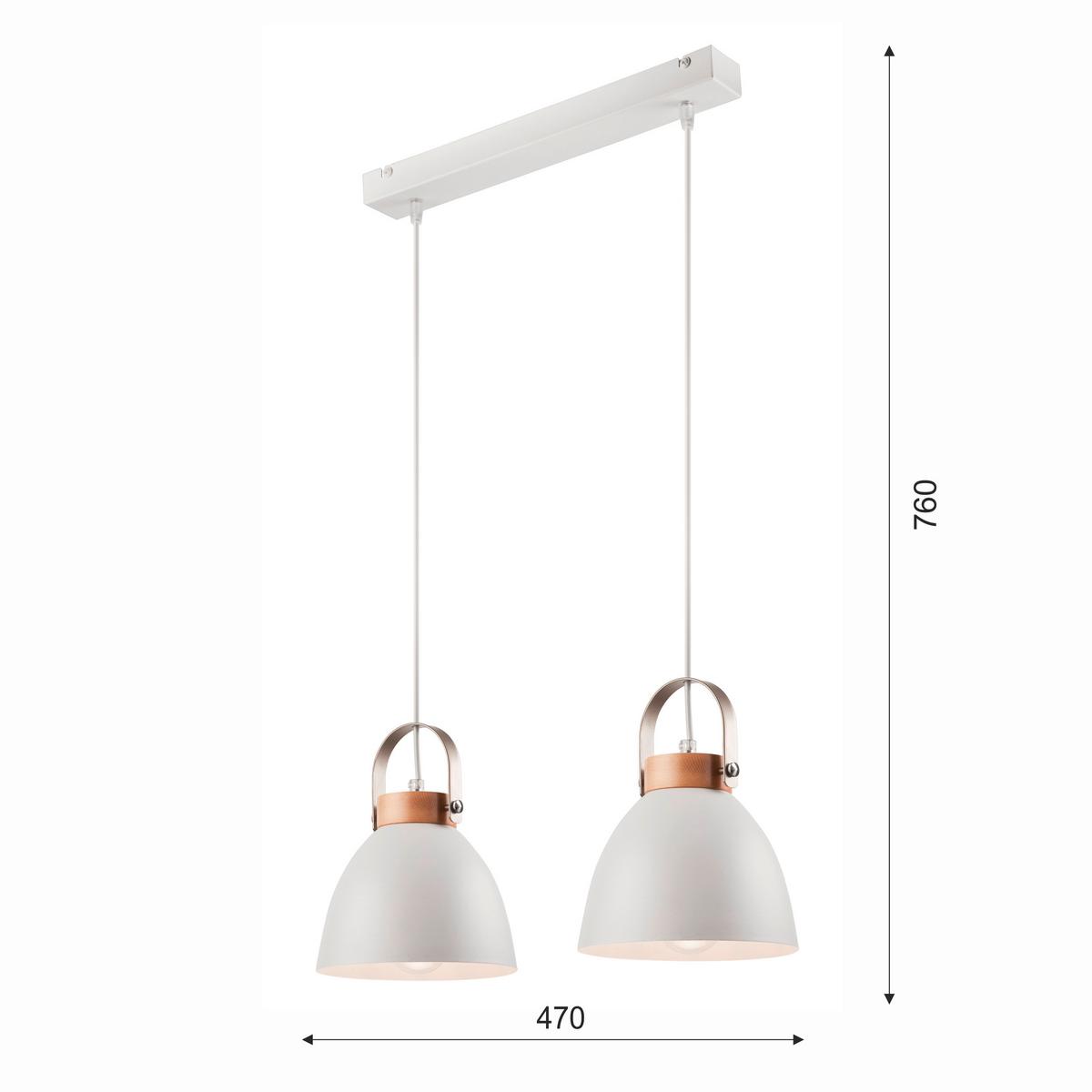 Hängeleuchte 31804 Danielle - Weiß Hochglanz, KONVENTIONELL, Holz/Metall (76/37/12cm)