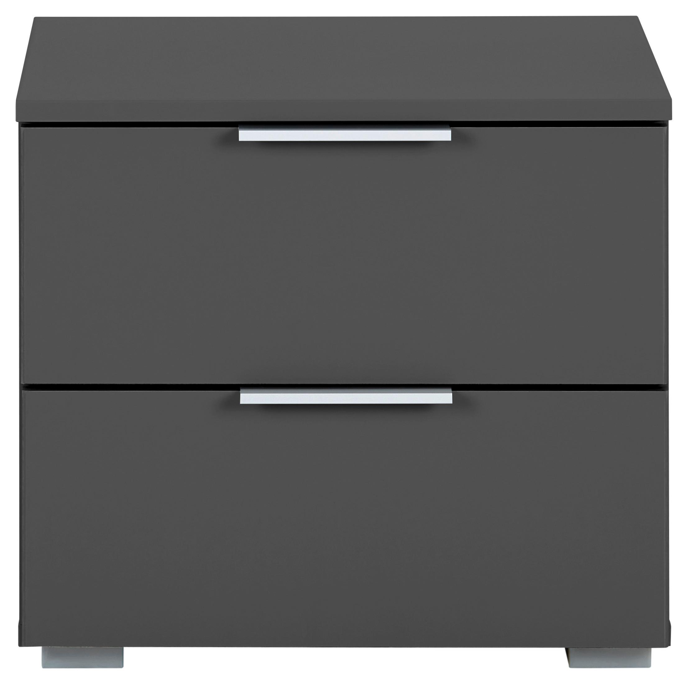 Nachtkästchen Grau H: 43 cm Alabama - Alufarben/Grau, MODERN, Holzwerkstoff (47/43/42cm) - Rauch Möbel