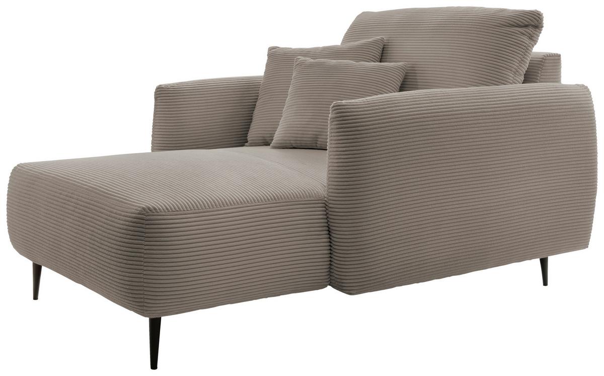 XXL-Sessel Vanilla, Graubraun B: 112 cm - Graubraun/Schwarz, Design, Textil (112/95/158cm) - Livetastic