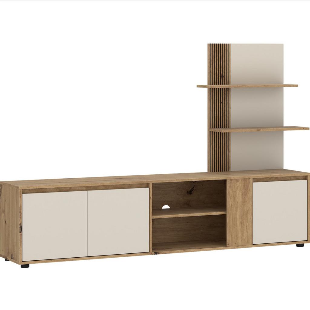 Wohnwand Caneva 2 Kaschmir/Eichefarbe B: 202,5cm