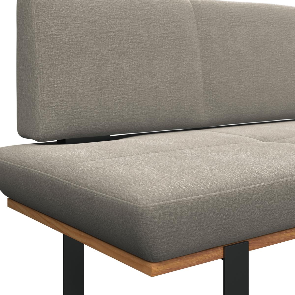 Sitzbank Tristan Webstoff beige, B:170cm - Beige/Schwarz, MODERN, Holz/Textil (170/48/90cm) - James Wood