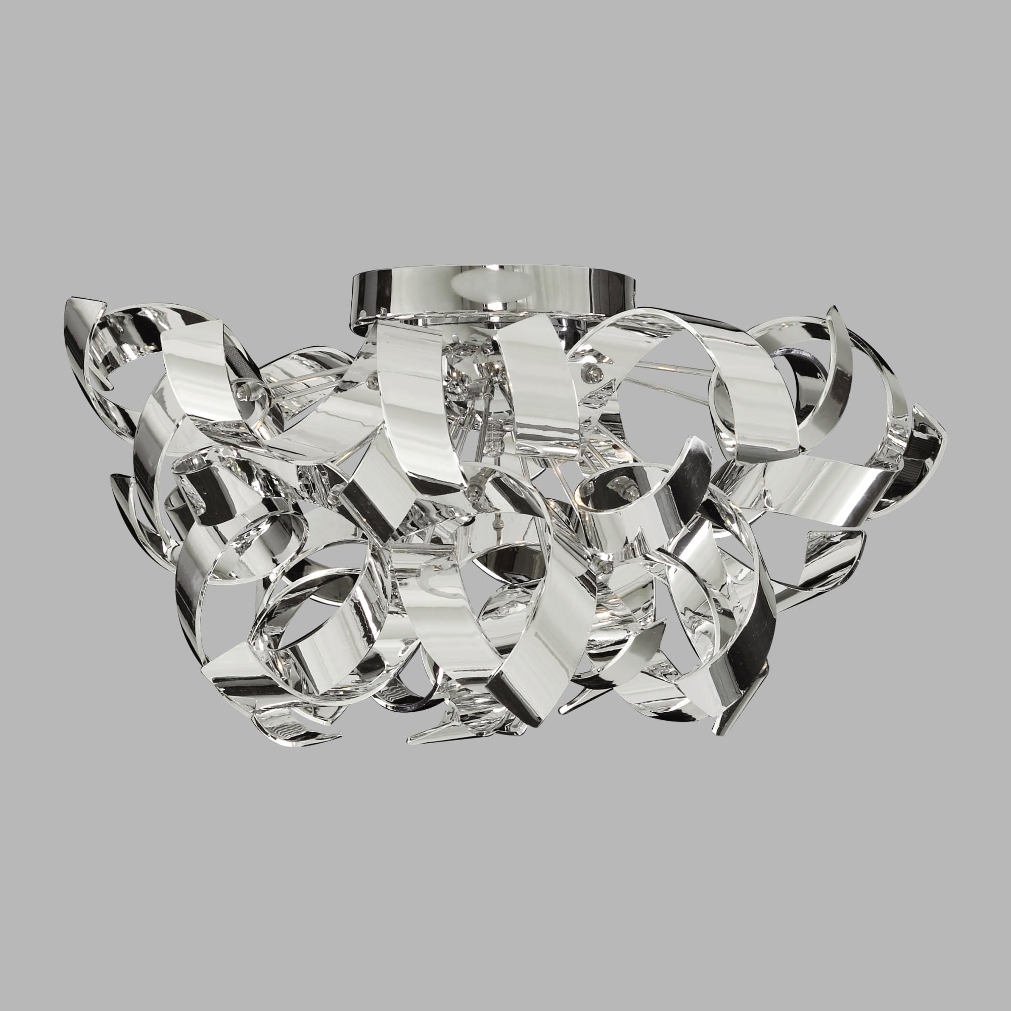 Deckenleuchte Curls 3lt 4973-3cc - Chromfarben, Design, Kunststoff/Metall (45/27cm)