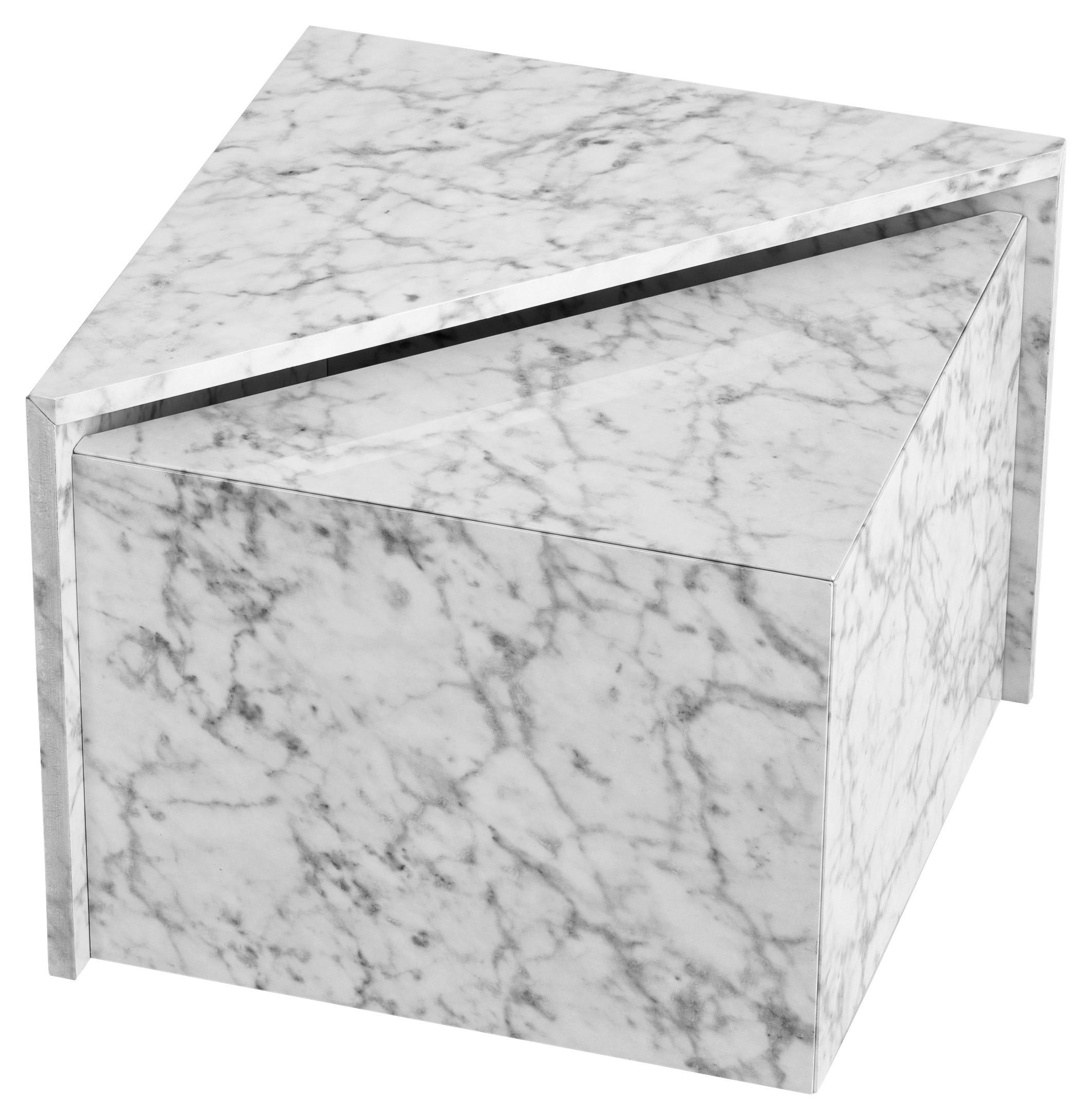 Couchtisch Monobloc - Weiß/Grau, LIFESTYLE, Holzwerkstoff (50/50/41,5cm) - Livetastic