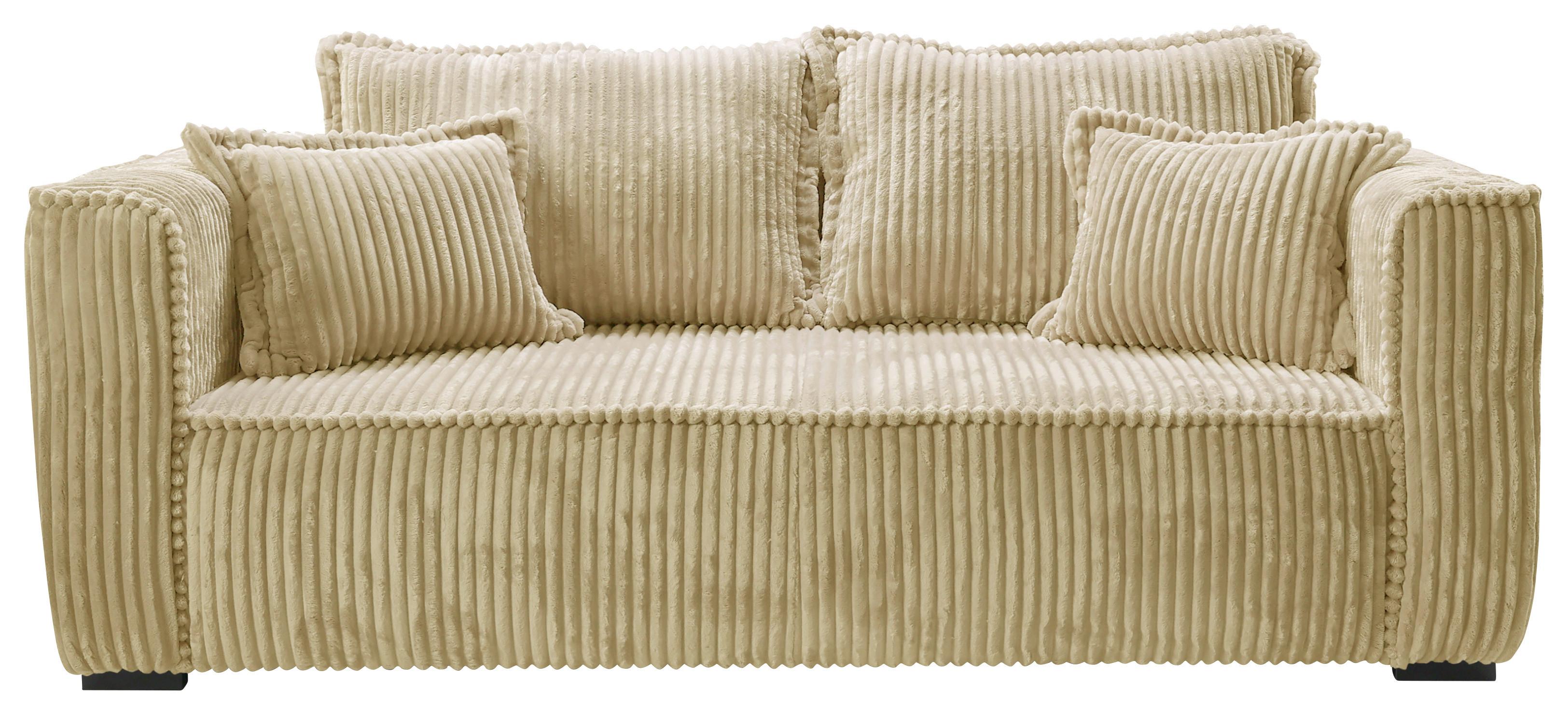 Sofa Modena inkl. Kissen Beige, B: 223 cm - Beige/Schwarz, Design, Textil (223/95/121cm) - MID.YOU
