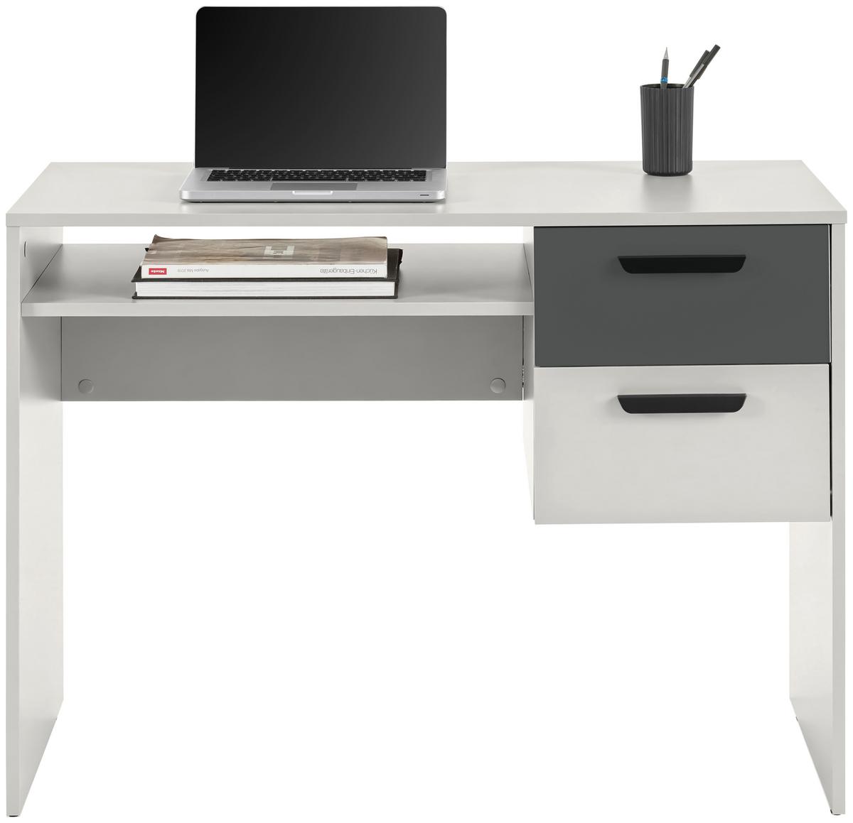 Schreibtisch Basic Two Kaschmir/Anthrazit B: 100cm - Kaschmir/Anthrazit, KONVENTIONELL, Holzwerkstoff (100/75/50cm)