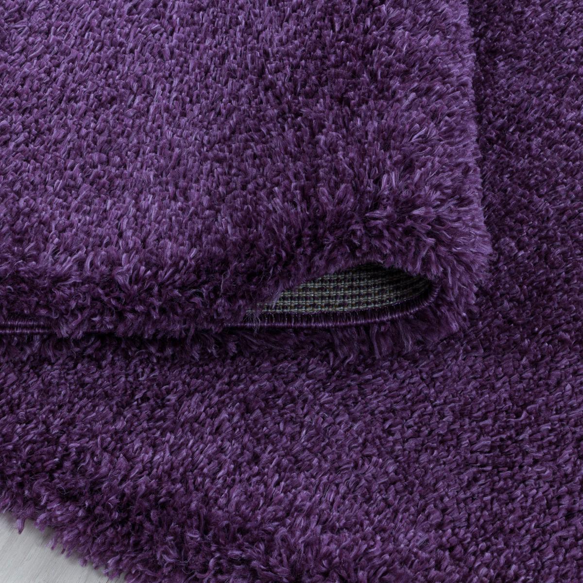 Hochflor Teppich Lila Fluffy 60x110 cm - Lila, Basics, Textil (60/110cm)