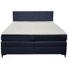 Boxspringbett Mitto mit Topper 180x200 cm - Schwarz/Dunkelblau, KONVENTIONELL, Textil/Metall (180/200cm)