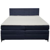 Boxspringbett Mitto Dunkelblau 200x200 Cm - Schwarz/Dunkelblau, KONVENTIONELL, Textil/Metall (200/200cm)