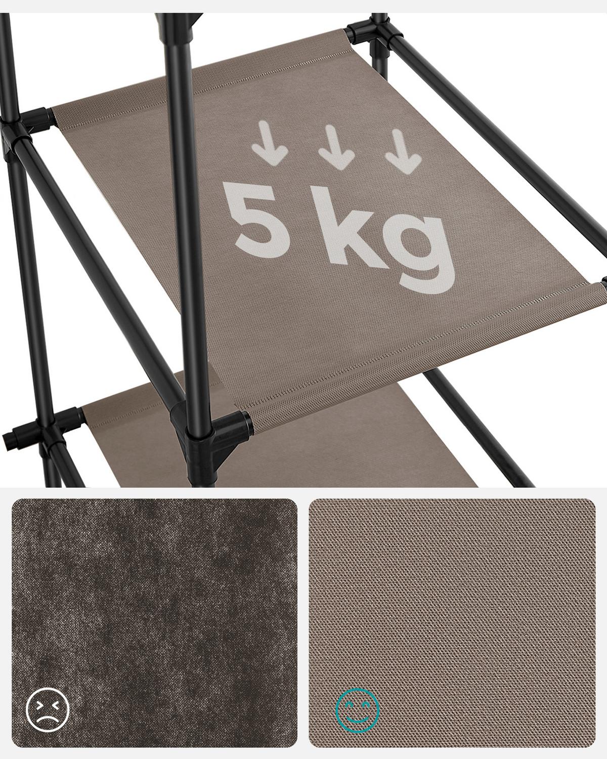 Stoffschrank Taupe B: 150cm - Taupe, Basics, Kunststoff/Textil (150/175/45cm)