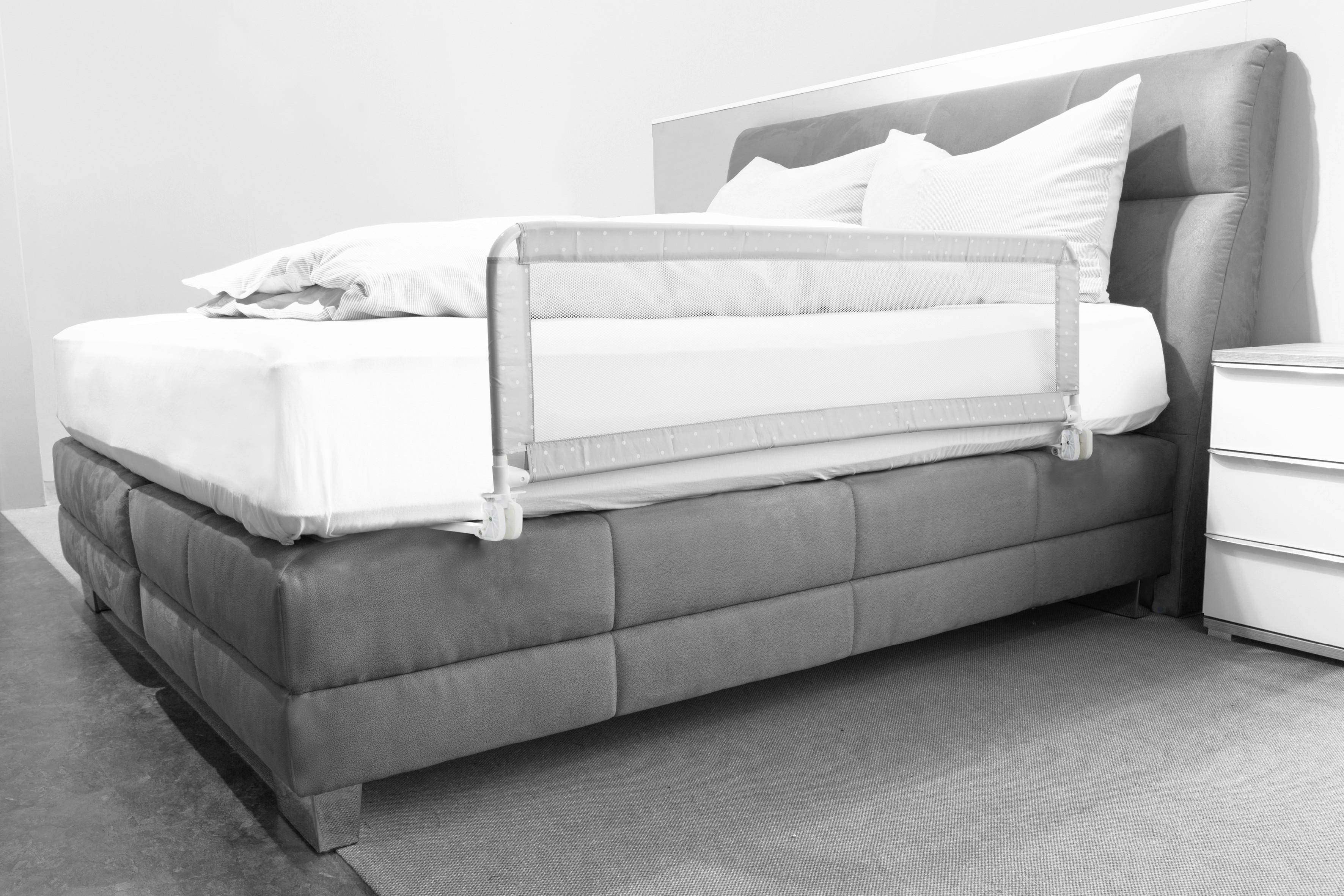 Bettschutzgitter Hugo - Hellgrau, Trend, Kunststoff/Metall (135/50cm) - Fillikid