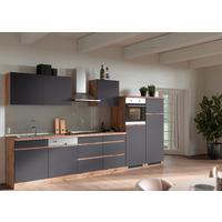 Küchenzeile Turin ohne Geräte B: 360cm Grau/Wotaneiche Dekor - Eiche Wotan/Grau, Design, Holzwerkstoff (360cm) - Held