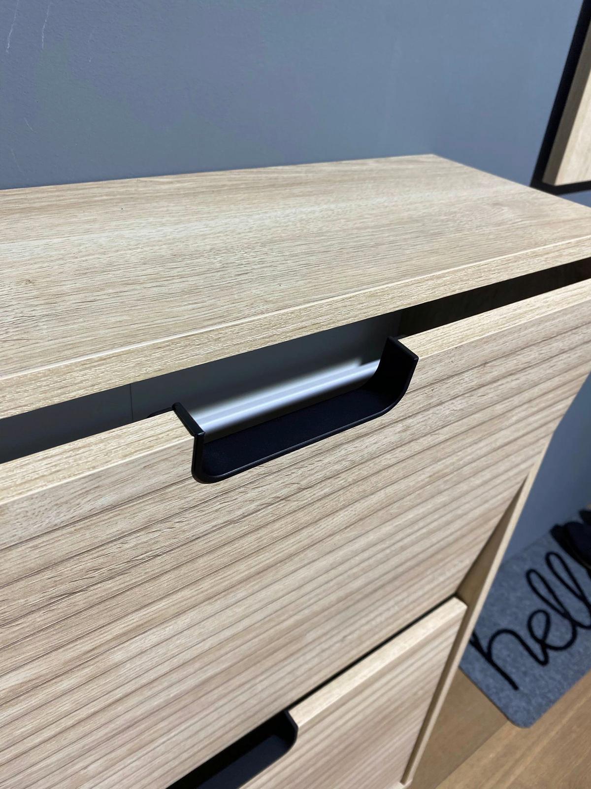 Highboard Emmik, Eiche Artisan B: 59,8 - Schwarz/Eiche Artisan, Design, Holzwerkstoff (59,8/124/19,55cm) - MID.YOU