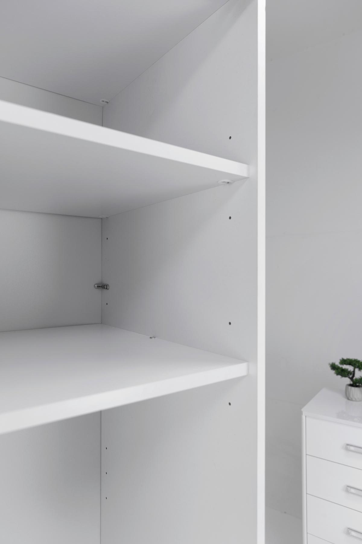 SCHIEBETÜRENSCHRANK Viva Weiß Hochglanz B: 150cm - Weiß Hochglanz/Weiß, MODERN, Holzwerkstoff (150/210/62cm) - P & B