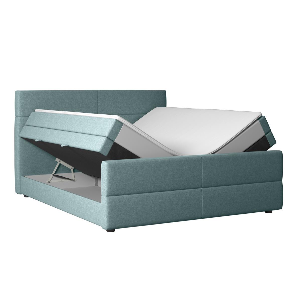 Boxspringbett mit Bettkasten Verona 180x200 cm Blau - Blau/Schwarz, MODERN, Holz/Kunststoff (180/200cm) - MID.YOU