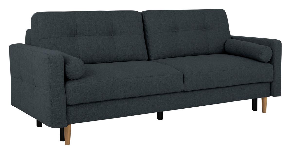 Schlafsofa Noret, Dunkelblau B: 222 Cm - Buchefarben/Dunkelblau, Design, Textil (222/93/99cm) - MID.YOU