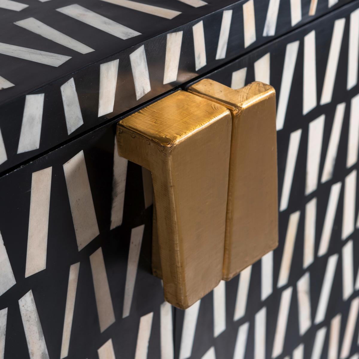 Kommode Menne Weiß, Schwarz B: 81cm - Schwarz/Weiß, Design, Holz (81/108/43cm) - Livetastic