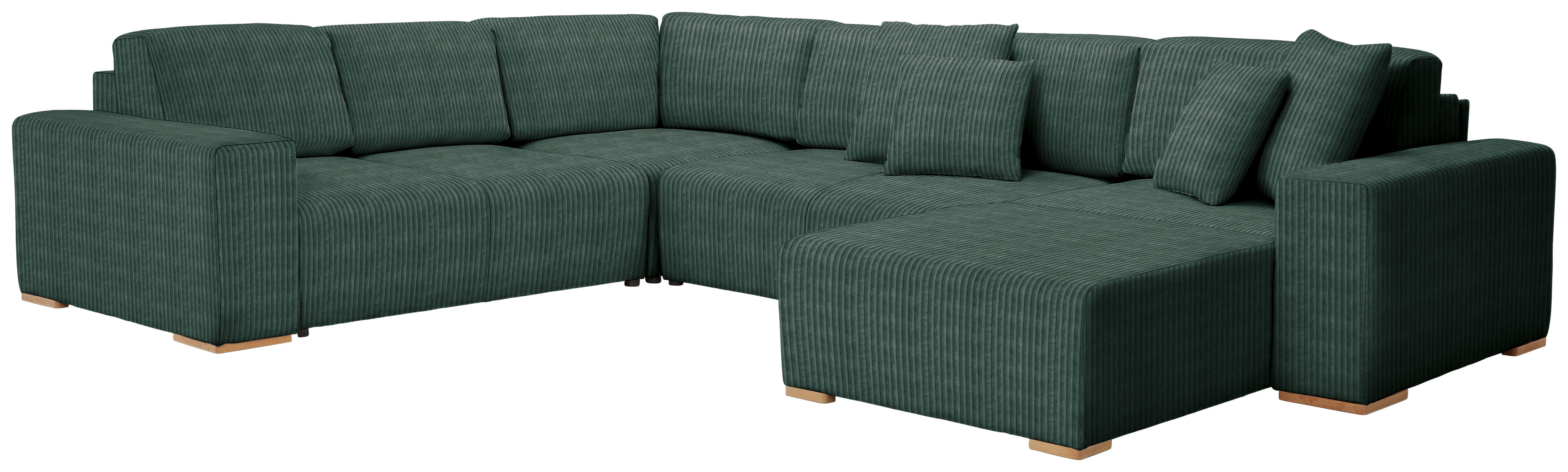 Wohnlandschaft Vouge Grün U: 283x371x208 Cm - Buchefarben/Schwarz, KONVENTIONELL, Textil (283/371/208cm) - Livetastic