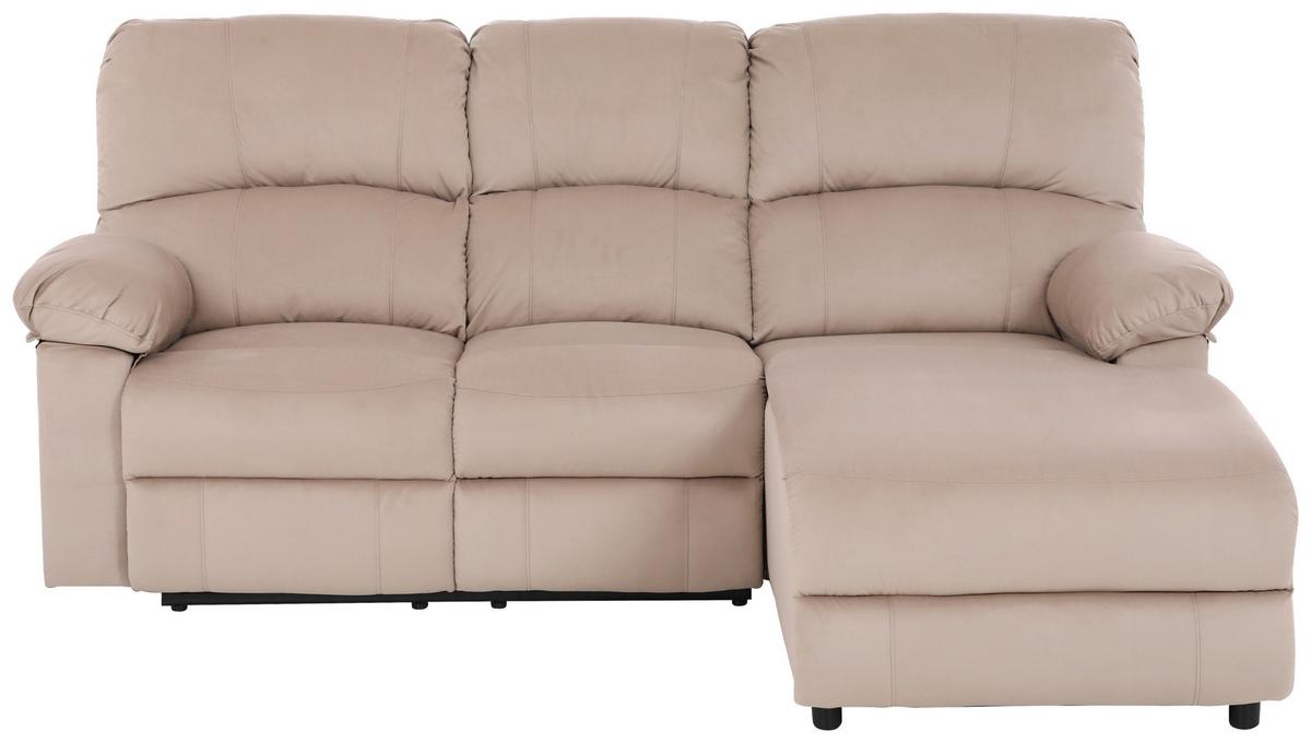 Ecksofa Boston - Beige/Schwarz, Basics, Textil/Metall (216/159cm) - P & B