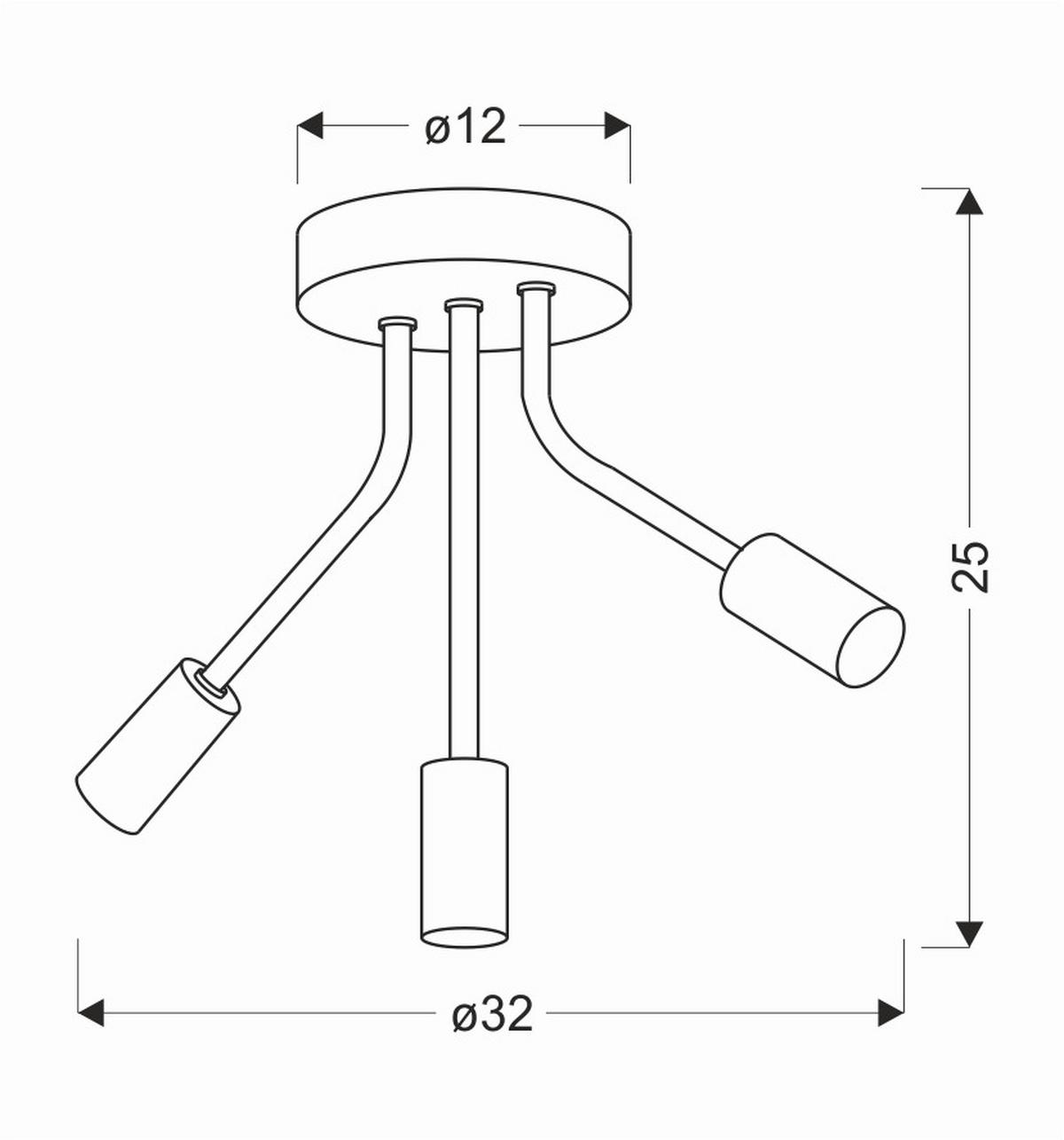 Deckenleuchte 33-78032 Tiara - Schwarz, KONVENTIONELL, Metall (35/12/25cm)