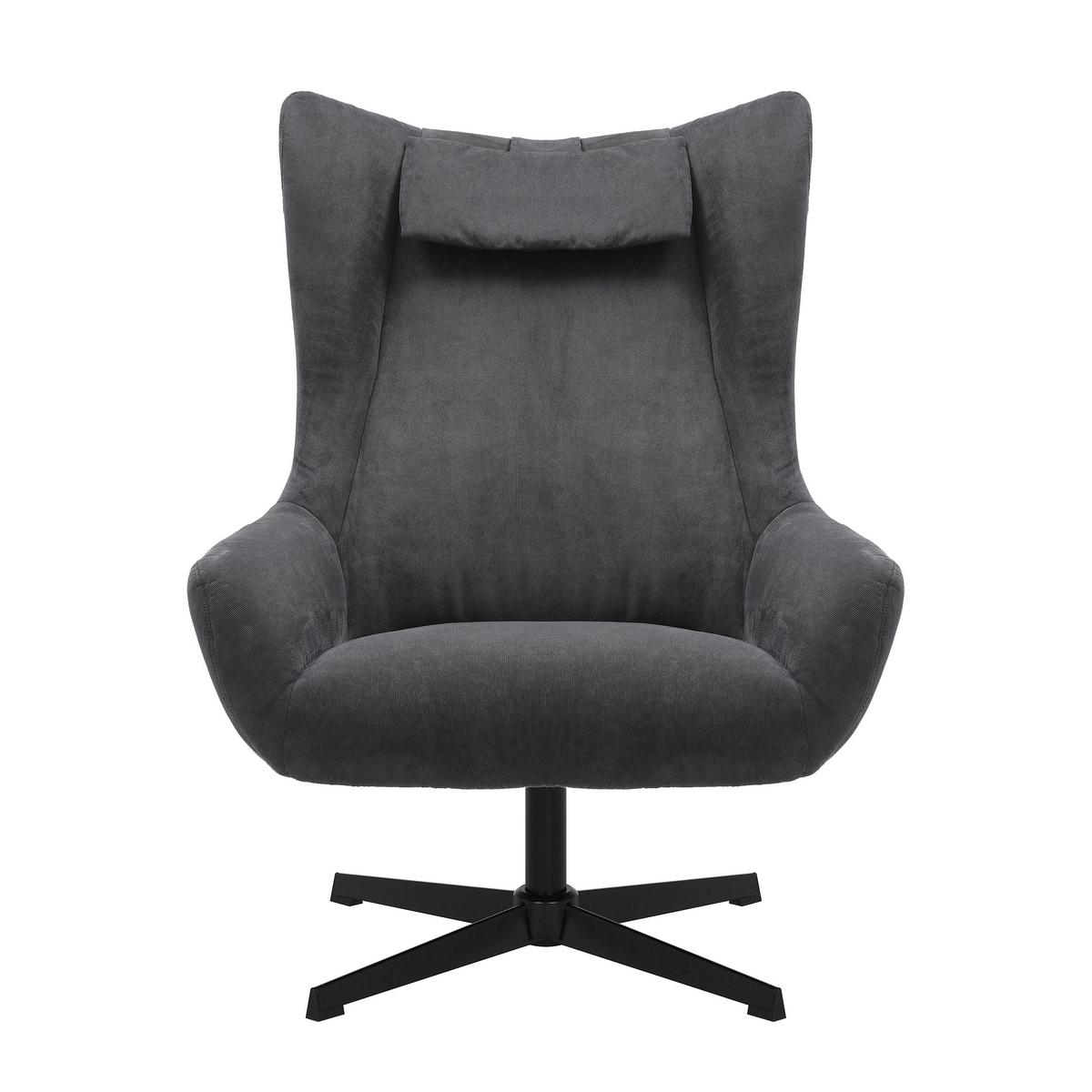 Sesselset Anthrazit B: 82 Cm - Anthrazit/Schwarz, MODERN, Textil (82/106/85cm) - Livetastic