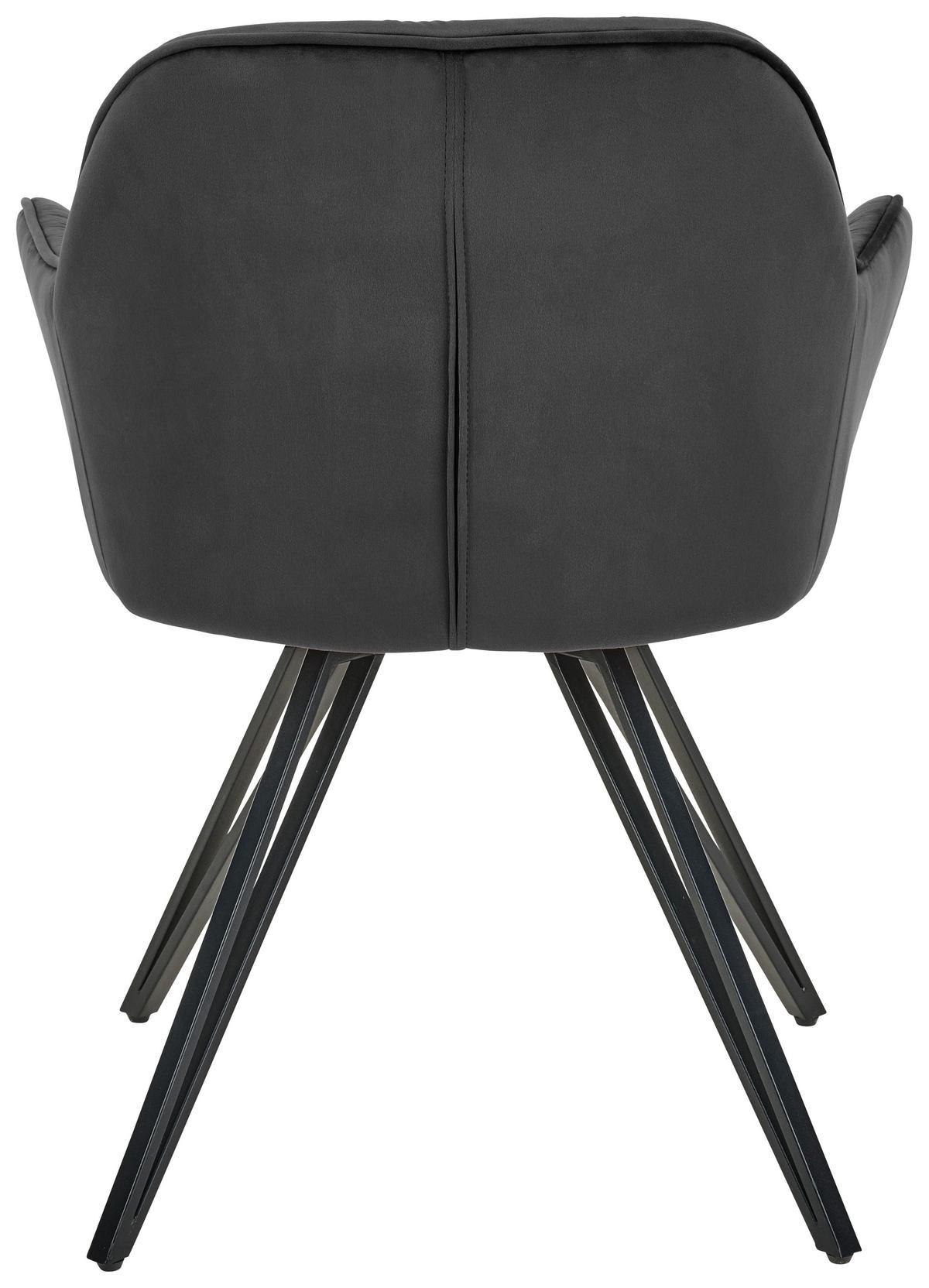 Armlehnstuhl Cardiff Schwarz Gepolstert - Schwarz, LIFESTYLE, Holz/Textil (61/82/62cm) - Livetastic