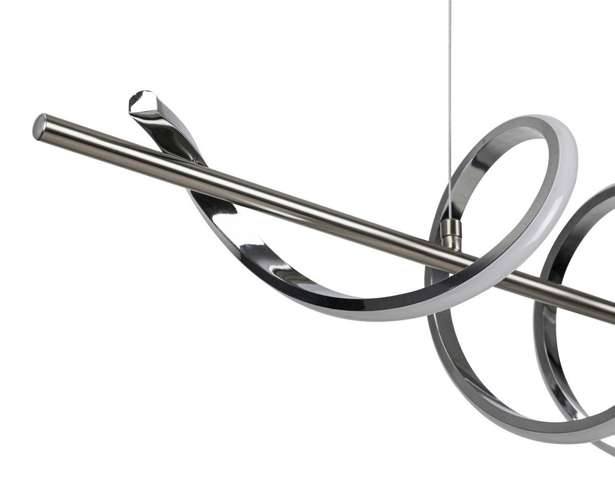 ZÁVĚSNÉ LED SVÍTIDLO LINA - barvy chromu/barvy niklu, Moderní, kov/plast (80/22/120cm) - Mömax