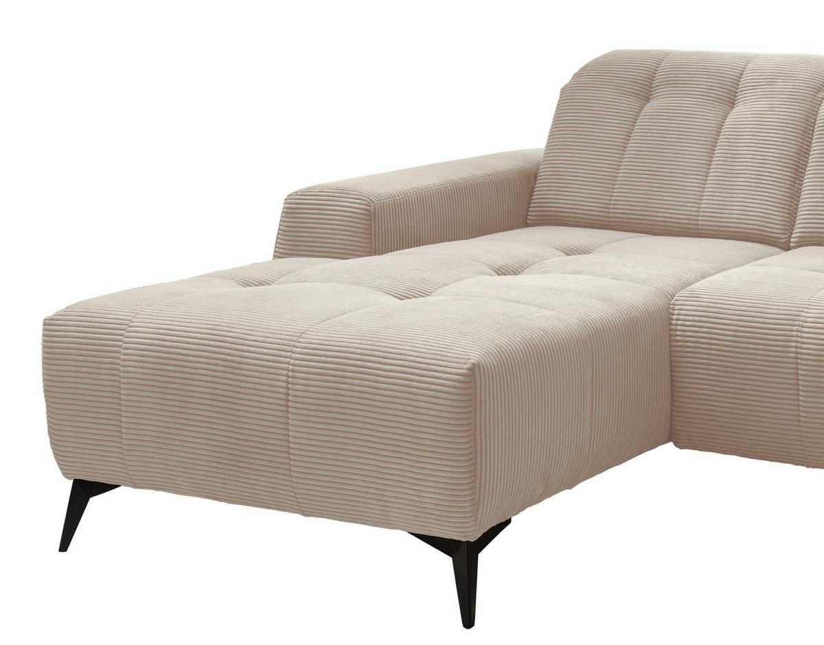 Ecksofa mit USB Anschluss Sano, Beige, S: 180x258 cm - Beige/Schwarz, MODERN, Textil (180/258cm) - Livetastic