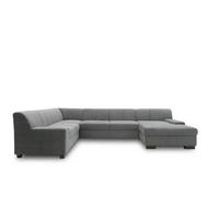 Wohnlandschaft Norma Webstoff Dunkelgrau - Wengefarben/Dunkelgrau, Design, Textil (212/328/153cm) - MID.YOU