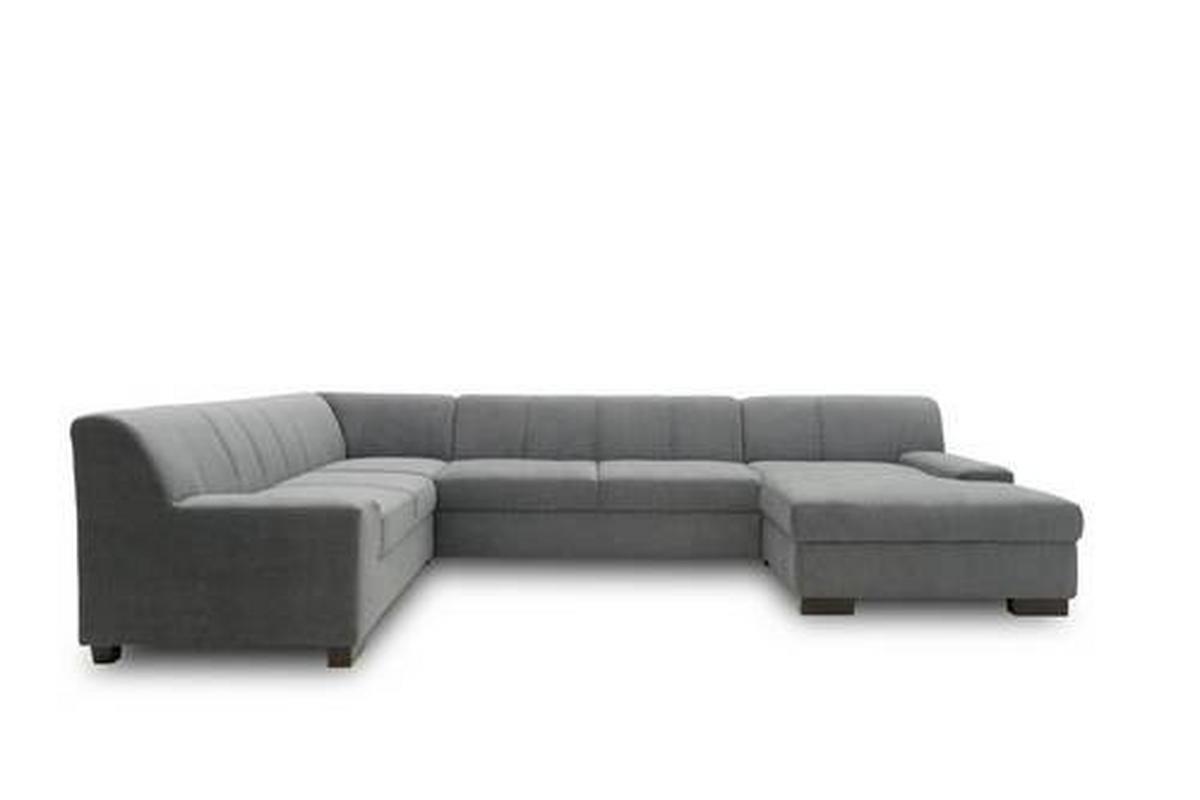 Wohnlandschaft Norma Webstoff Dunkelgrau - Wengefarben/Dunkelgrau, Design, Textil (212/328/153cm) - MID.YOU