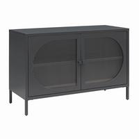 Kommode Luna Schwarz B: 100cm - Schwarz, Design, Glas/Metall (100/64/40cm) - MID.YOU