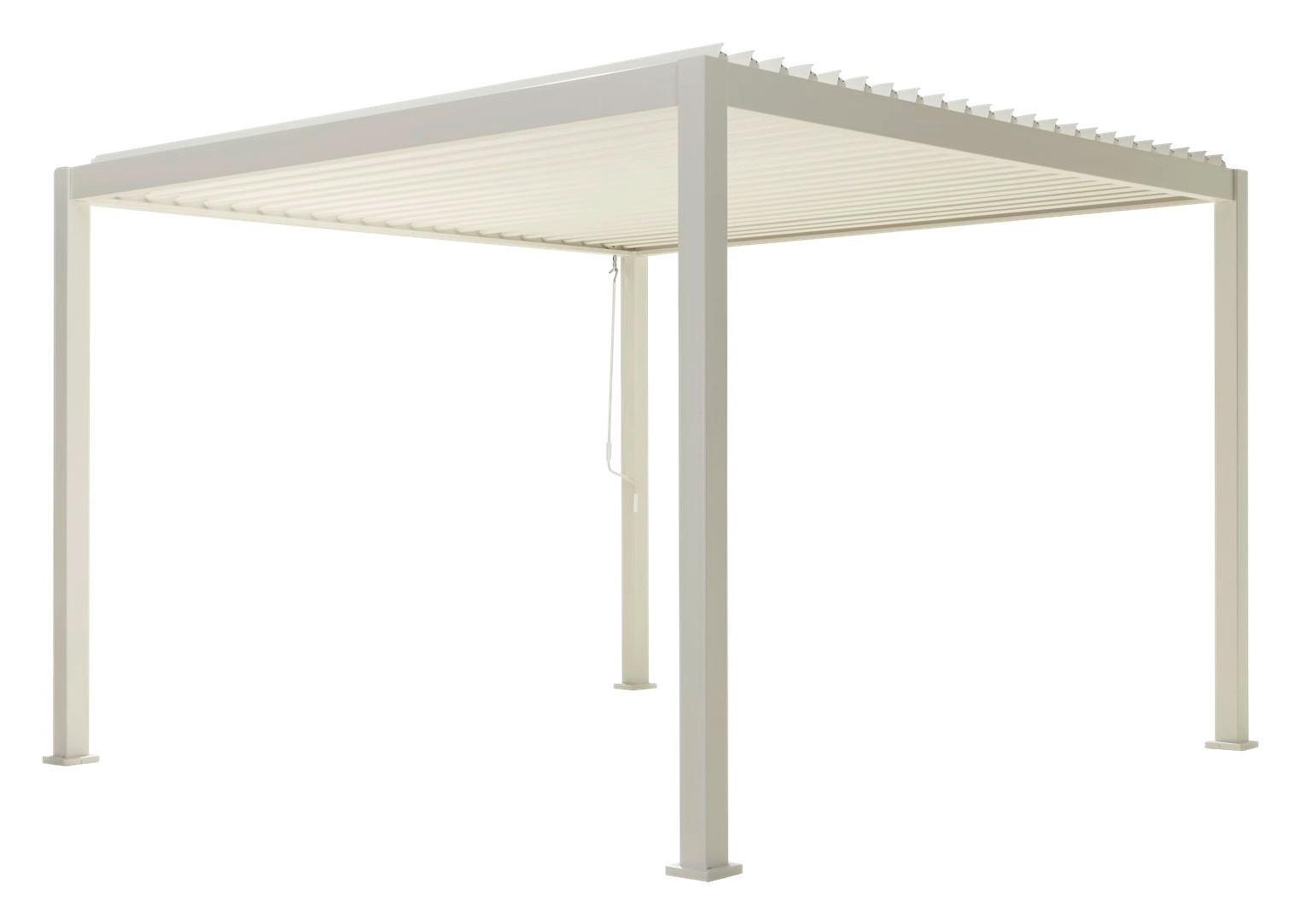Pergola Deluxe 300x300cm Weiss - Weiß, MODERN, Metall (300/250/300cm) - Gardenson