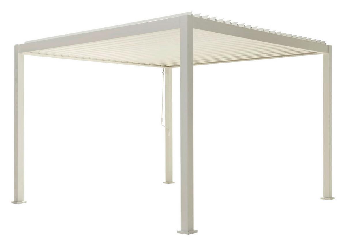 Pergola Deluxe 300x300cm Weiss - Weiß, MODERN, Metall (300/250/300cm) - Gardenson