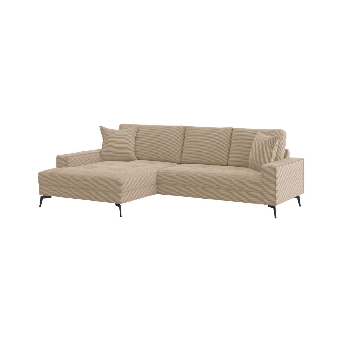 Rohová sedačka ZERO, levá, světle šedá / béžová - černá/světle šedá, Trend, textil (173/286cm)