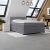 Boxspringbett Mit Topper 180x200 April - Dunkelgrau/Schwarz, MODERN, Textil (180/200cm)