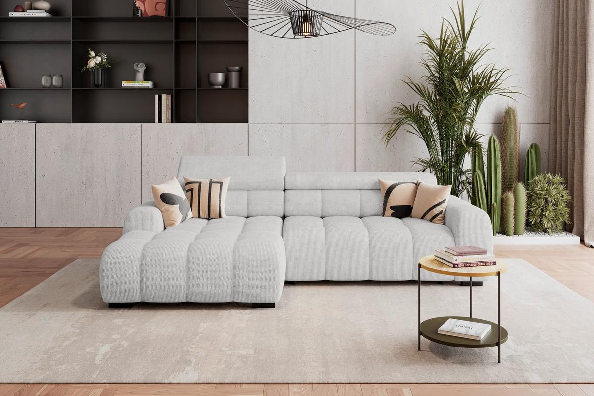 Ecksofa Fargo Elektrischer Greige 168x285 Cm - Greige/Schwarz, Trend, Textil (168/285cm)