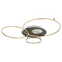 STROPNÉ LED SVIETIDLO INVERTINA - zlatá/opálová, Design, kov/plast (105,3/126,4cm) - Globo