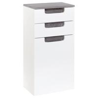 Unterschrank Mit Türdämpfer Siena B: 40cm Weiß/eiche Dekor - Weiß/Silbereichenfarben, MODERN, Holzwerkstoff (40/79/27cm) - Held